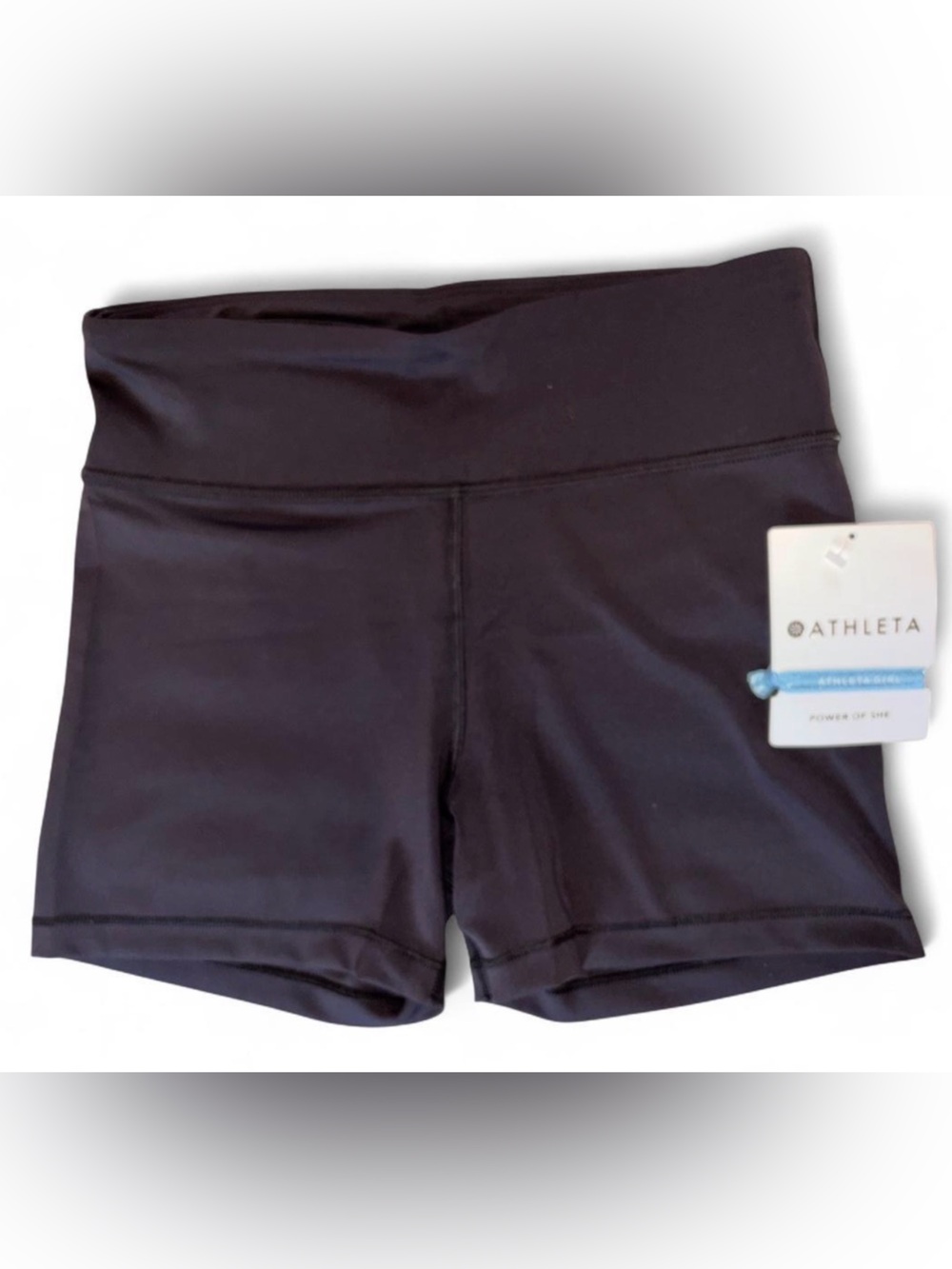 Athleta Black High-Rise Bike Shorts with Wide Waistband-US Girl XXL (16)
